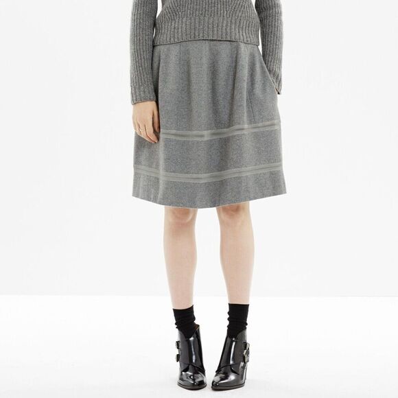 Madewell Turnout skirt with mesh Detail Grey Size 2 - Picture 6 of 6